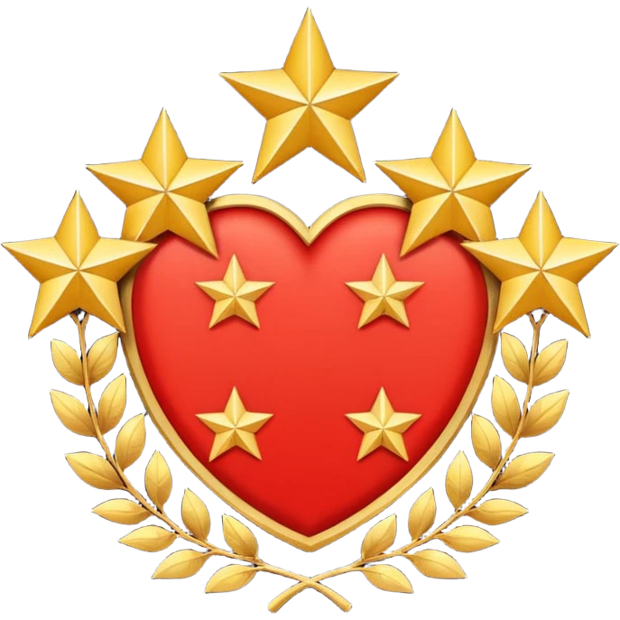 red 5 stars crest emoji