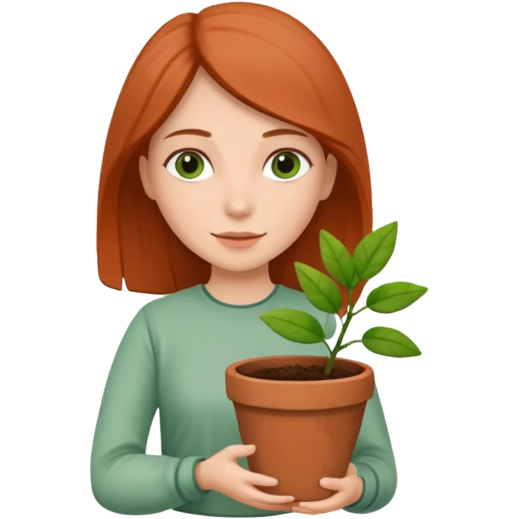 woman holding a flower pot emoji