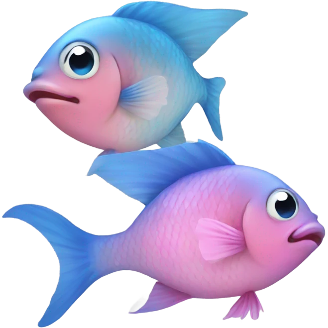 Bleu and Pink fish emoji
