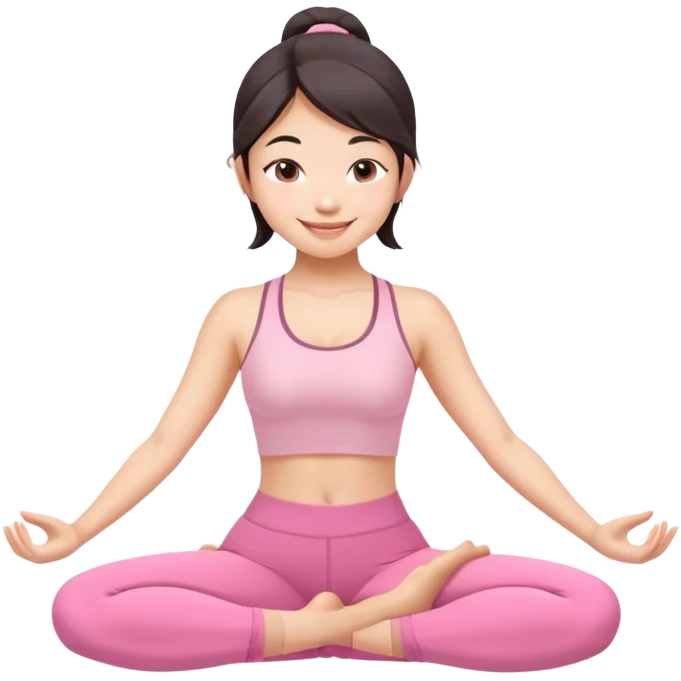 asian yoga girl light pink clothes  emoji