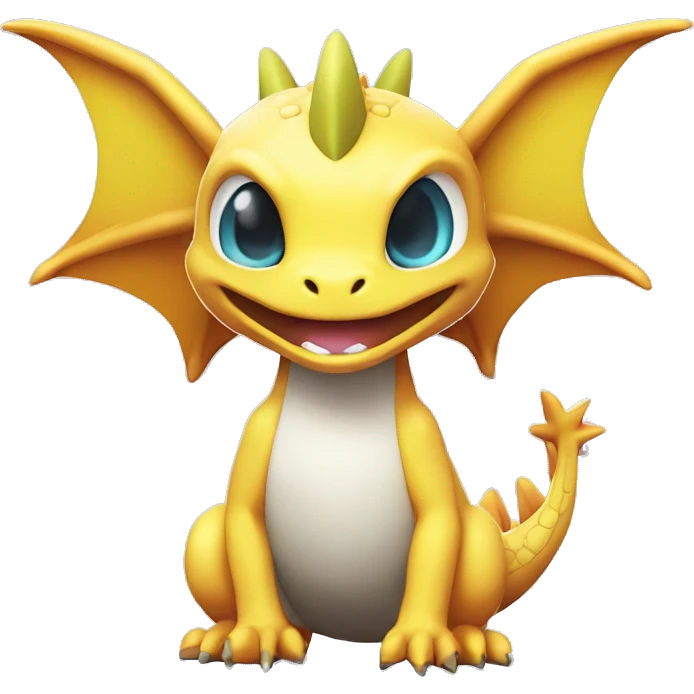 Kawaii Edgy Bright Dragon Pokémon Fakemon full body emoji