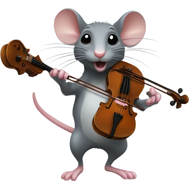 Rat playing the violin emoji