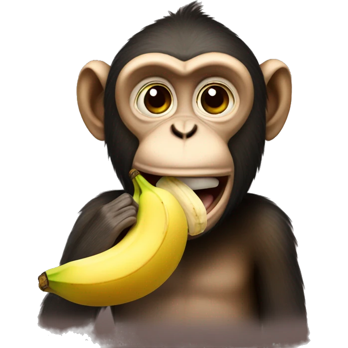 Monkey eating banana emoji