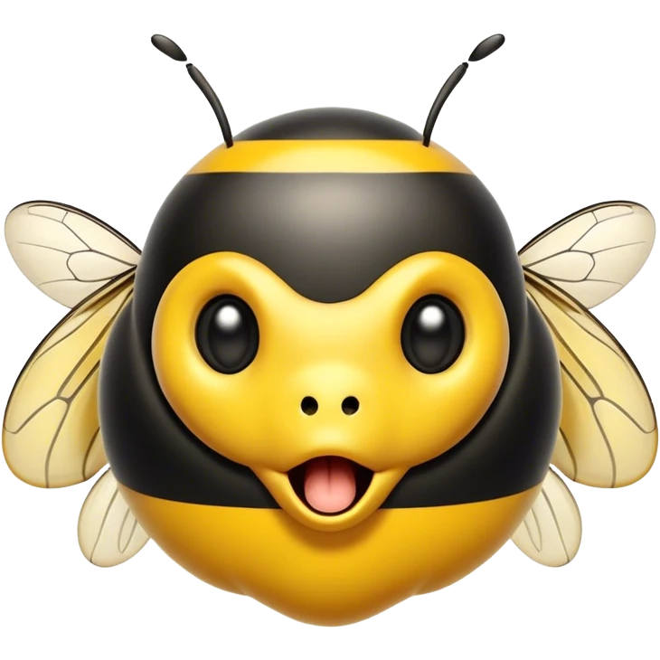 Bumble bee with drool coming out mouth emoji