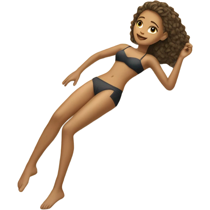 light skin girl laying on the beach emoji