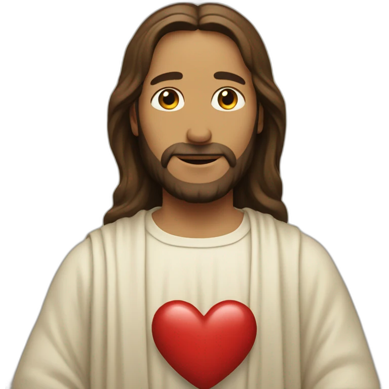Jesus shows the heart emoji