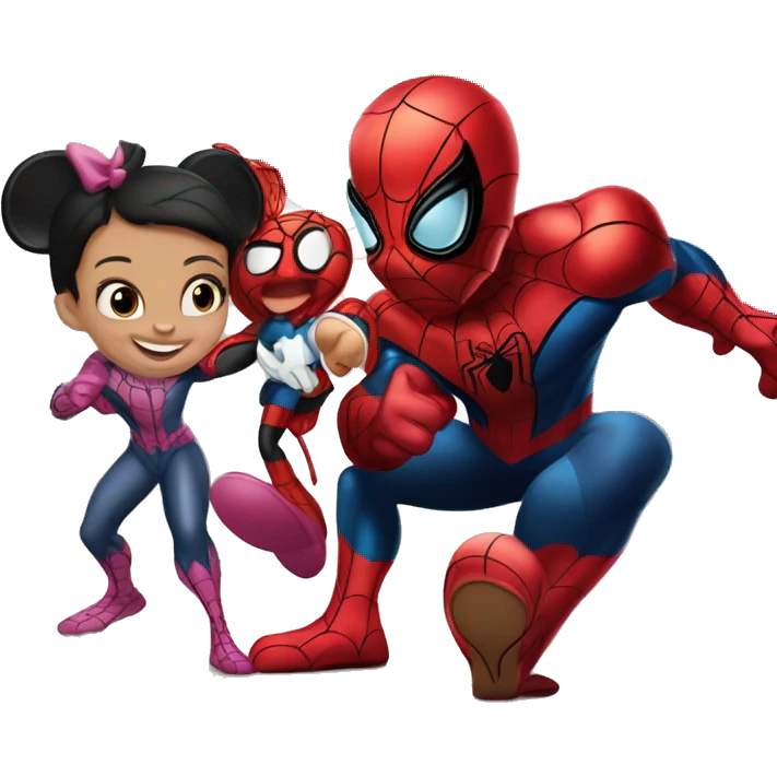 Spiderman, Avengers and Iron Man with Mickey Mouse and Minnie Mouse emoji