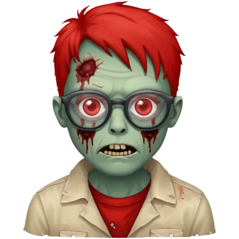 zombie with big red glasses emoji