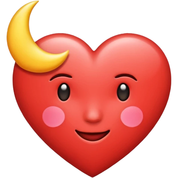 Heart and moon emoji emoji