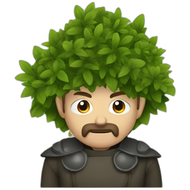 medieval evil spy hiding behind bush emoji