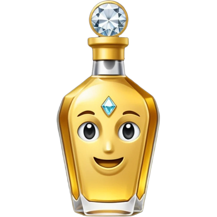 Biberón dorado con diamantes emoji