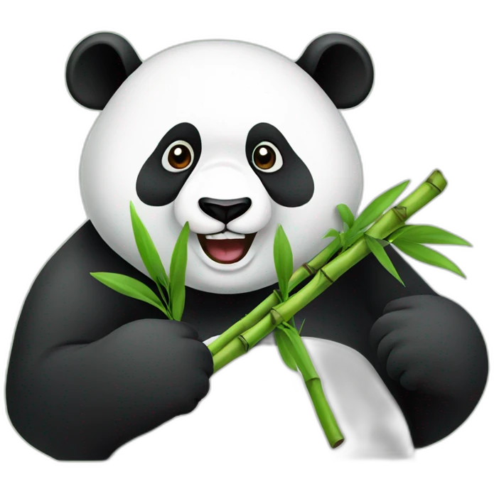 a panda eats bamboo emoji
