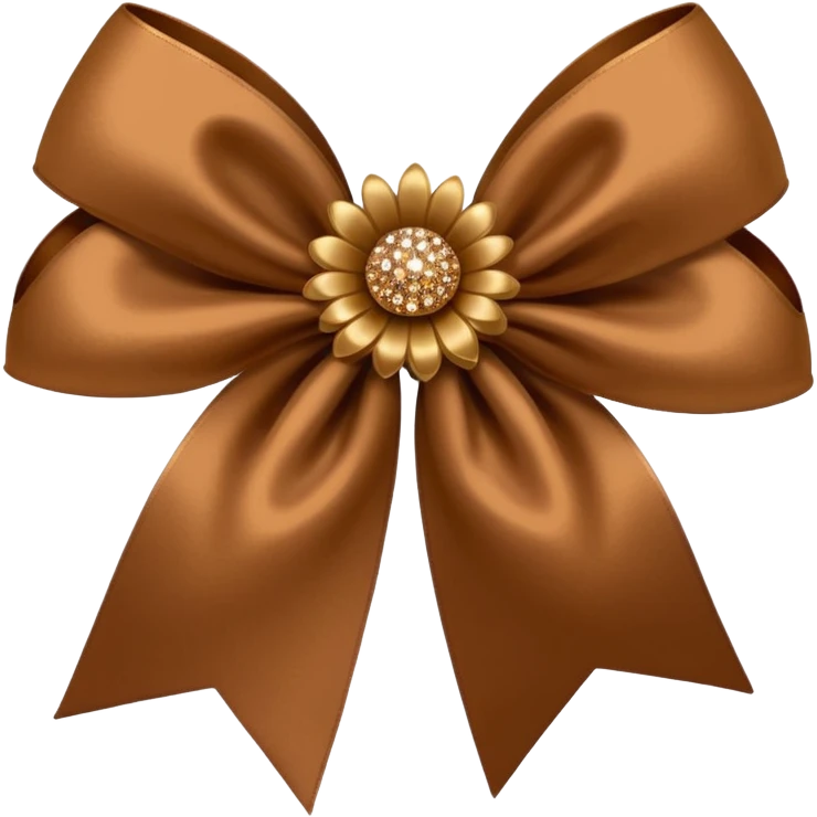 brown flower bow with glitter emoji
