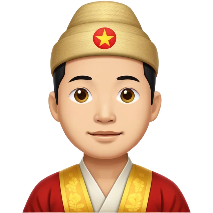 Cinematic Realistic Ho Chi Minh Portrait Emoji, depicted as a determined revolutionary leader in traditional attire with a humble expression, rendered with lifelike textures and soft natural lighting that captures his enduring legacy. emoji
