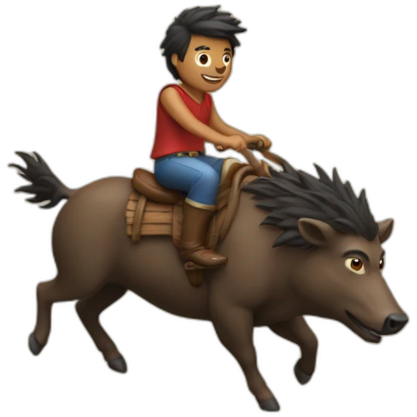 men riding on boar 2 emoji