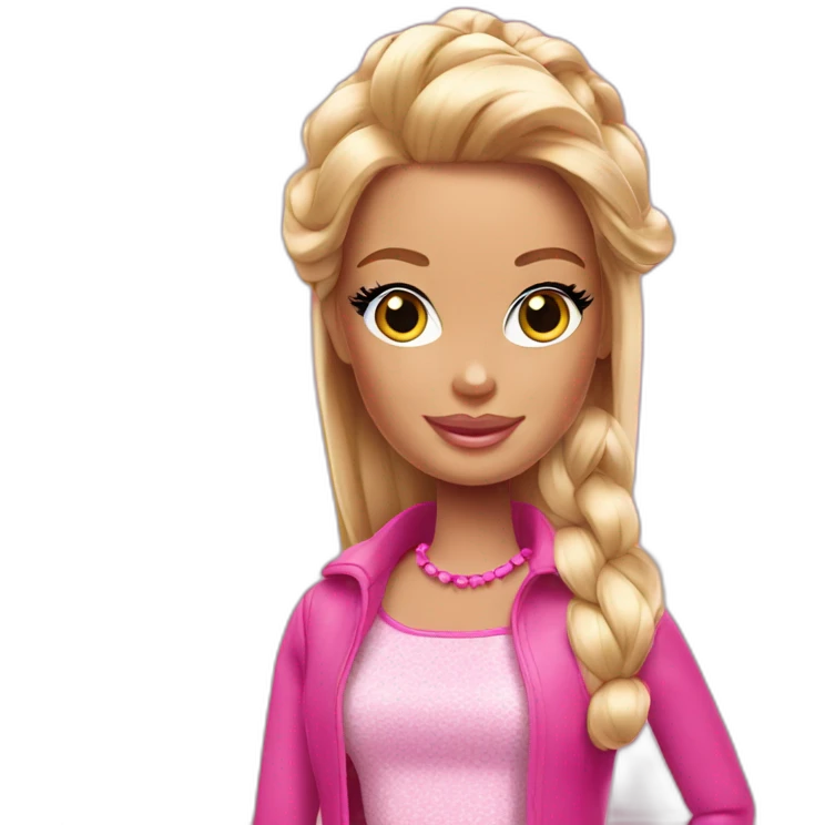 barbie wearing pink  emoji