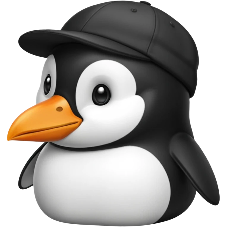 Un pingüino con gorra emoji