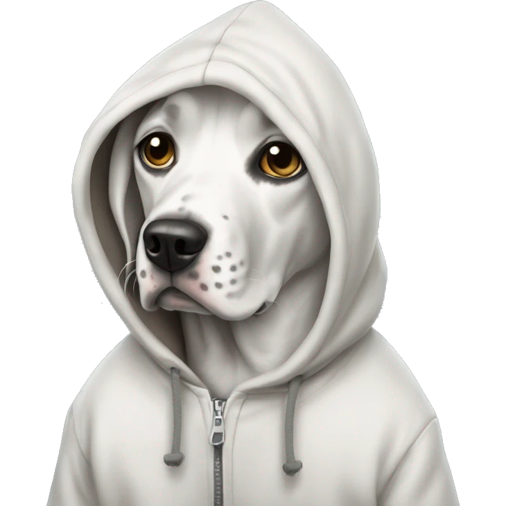 dog dalmatina wearing a hoodie emoji