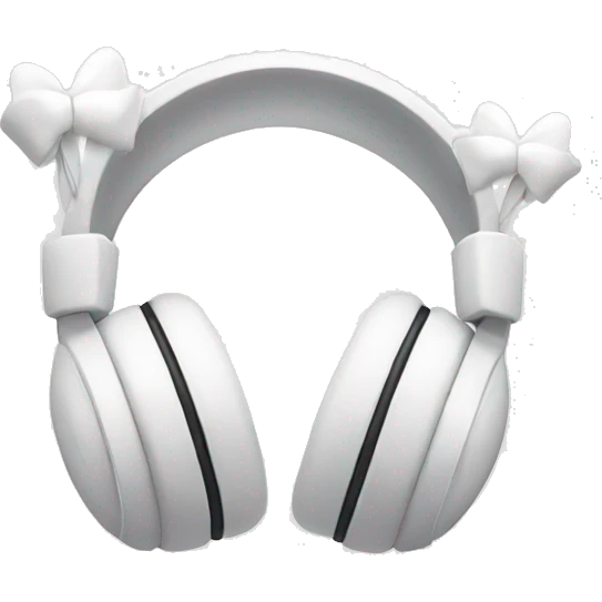 White headphones with bows emoji