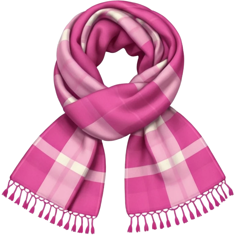 Scarf: pink plaid pattern
 emoji