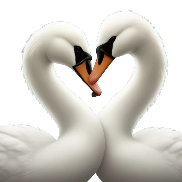 Swans kissing emoji