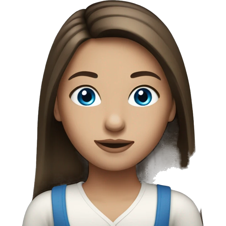 Straight hair Brunette Dutch girl with blue eyes emoji