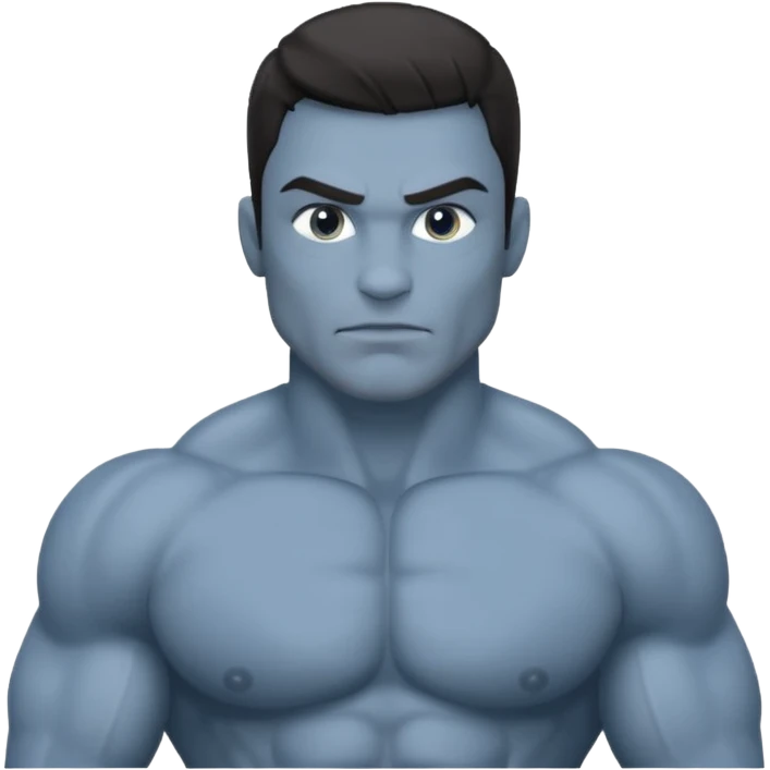 muscular blue grey skin man emoji