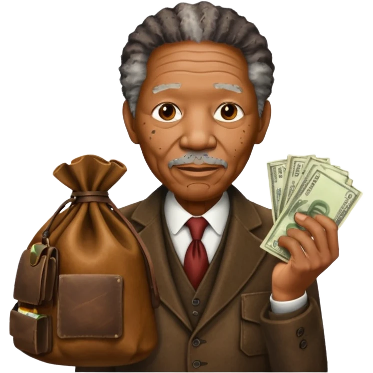 morgan freeman holding money bag emoji