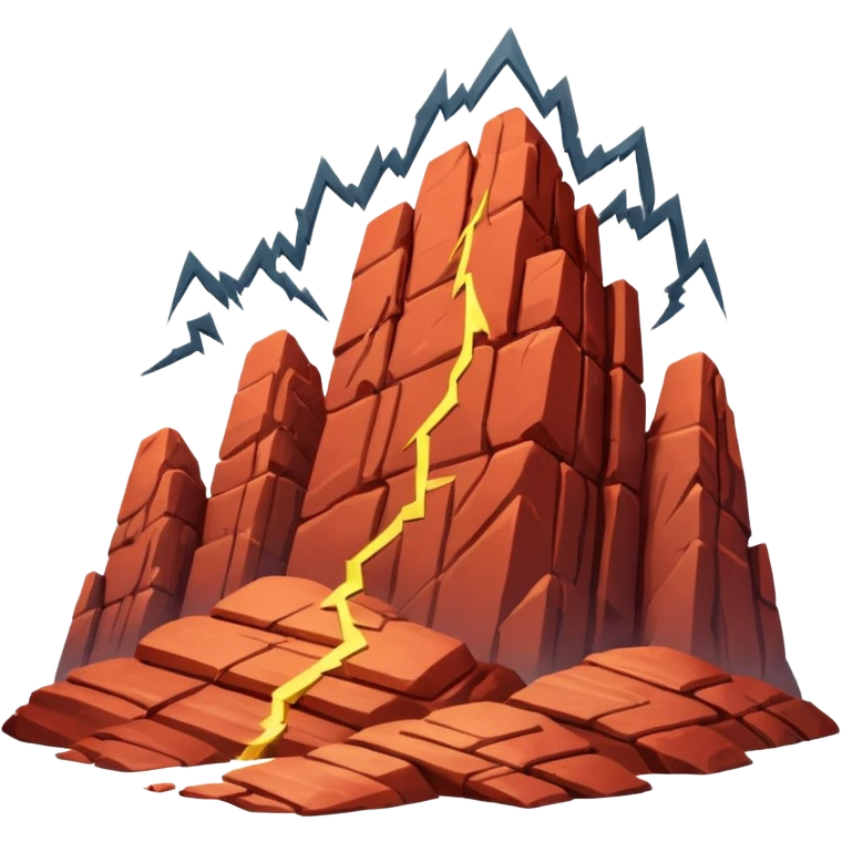 create a red rock style thunder emoji