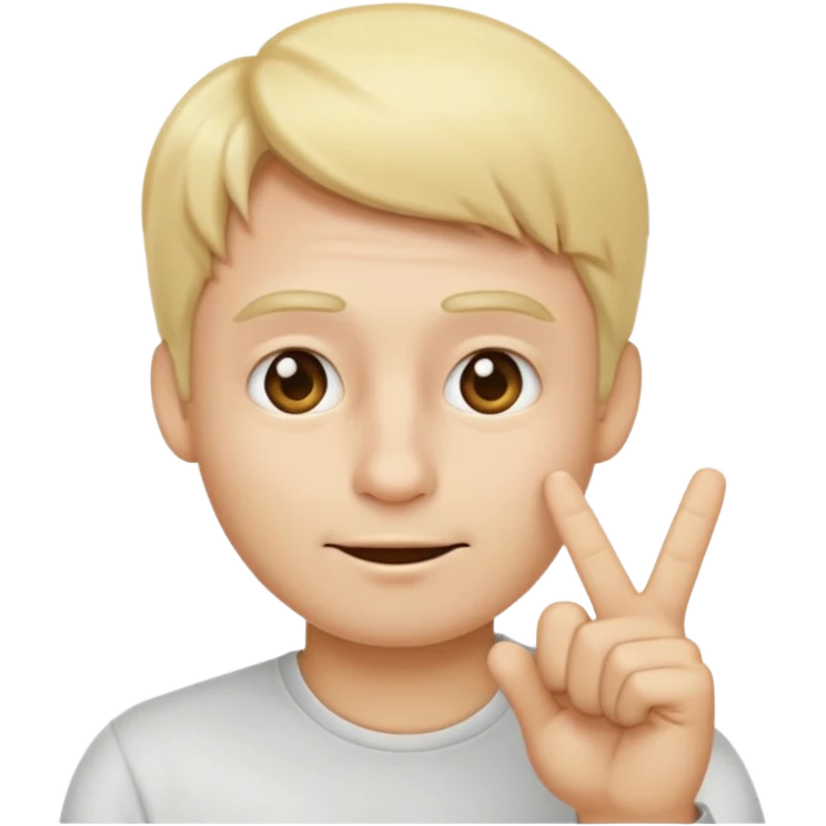 a emoji with two fingers in his nose, make him have a natural white skincolour and blonde hair emoji