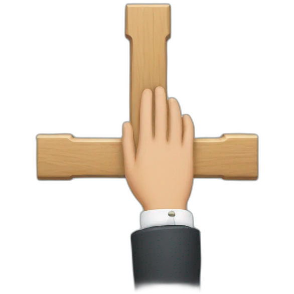 HR-manager hands of the cross emoji
