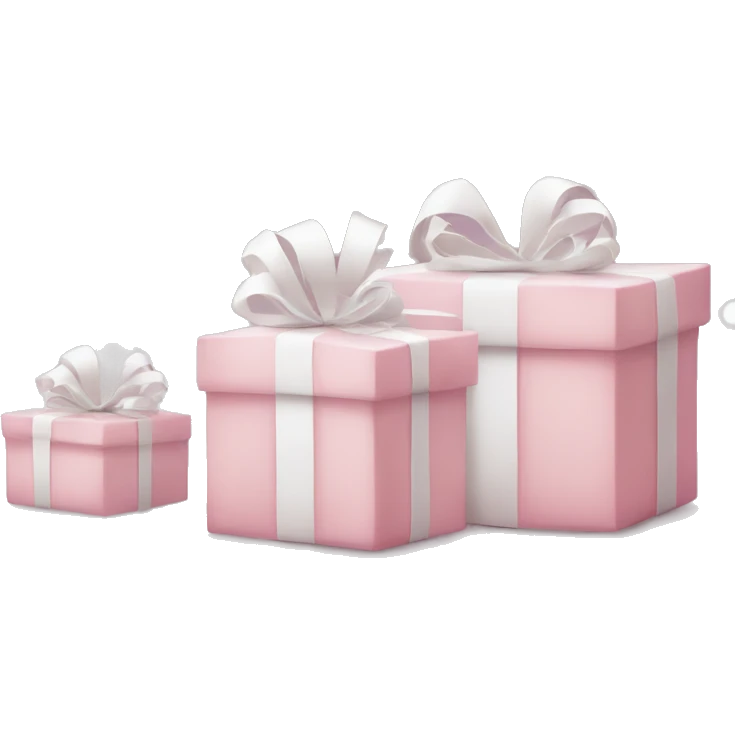 Light pink Christmas gifts under a white Christmas tree  emoji