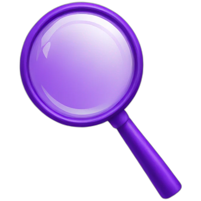purple magnifying glass emoji