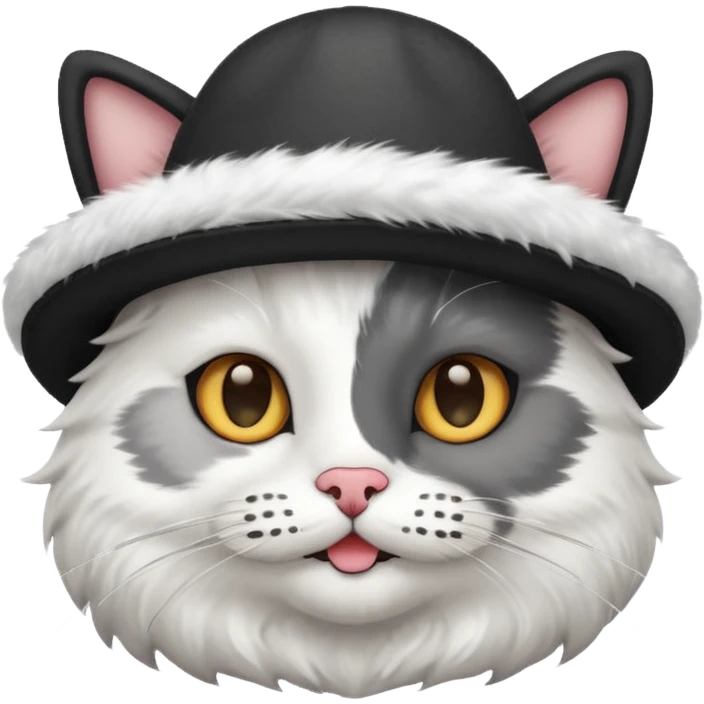 A cat with a hat and mustash  emoji