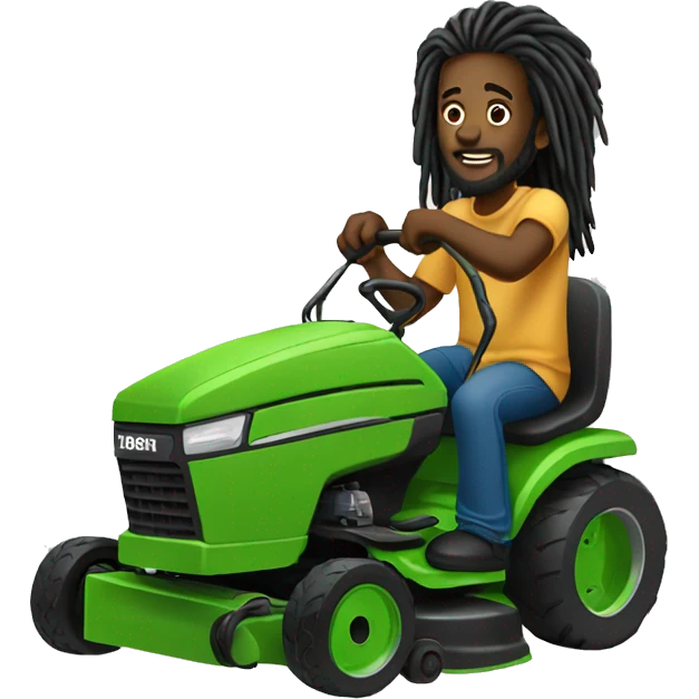 Black man with long dreadlocks mowing emoji