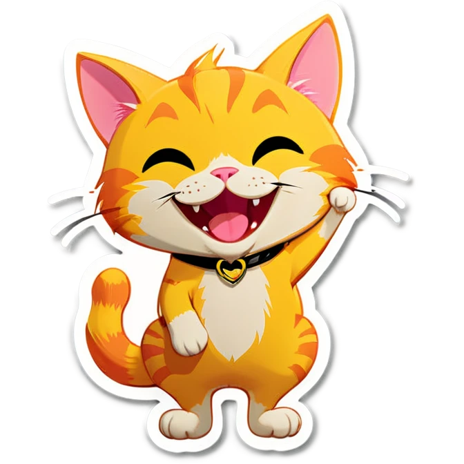 Happy yellow cat  emoji