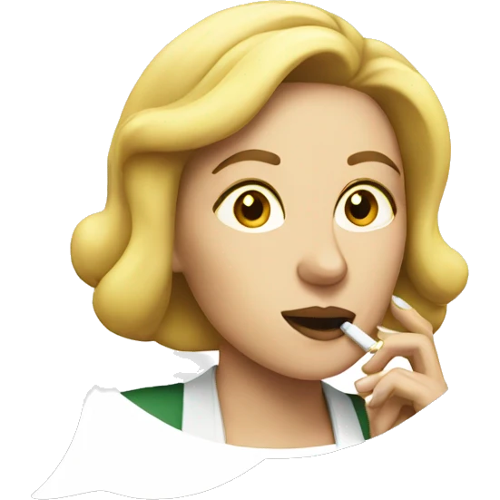 White woman smoking  emoji