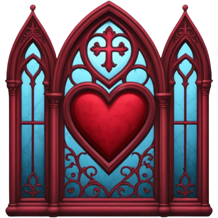 realistic gothic heart with a gothic window emoji