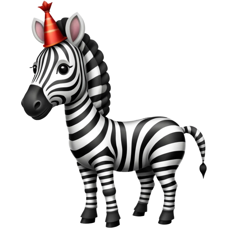 Vintage circus zebra wearing circus costume emoji