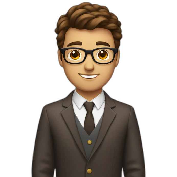 brown haired gay nerd emoji