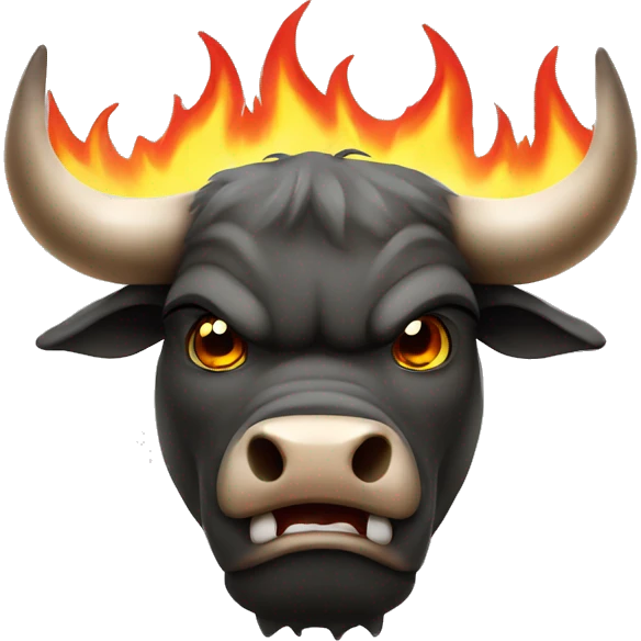 angry bull whit flames emoji