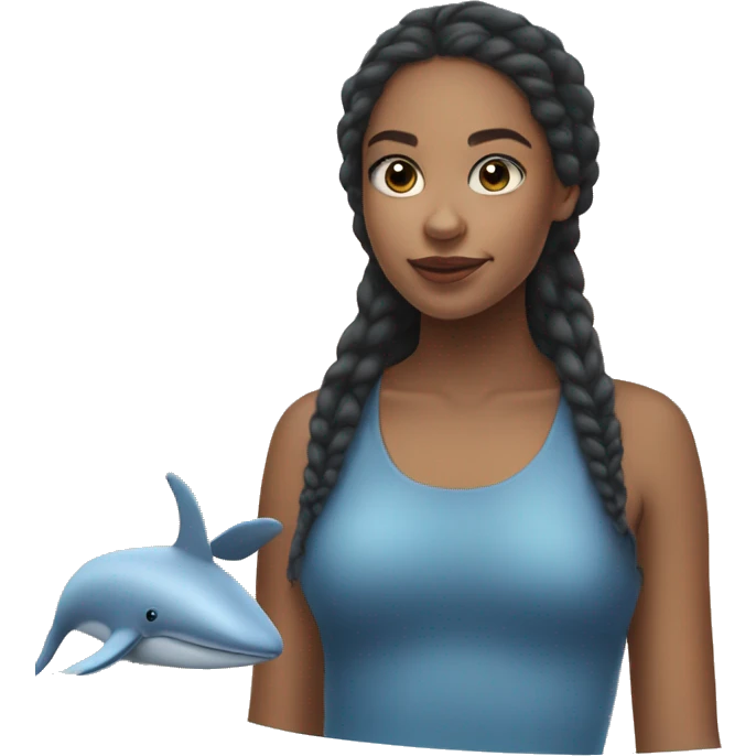 Lightskin girl on a Blue whale  emoji