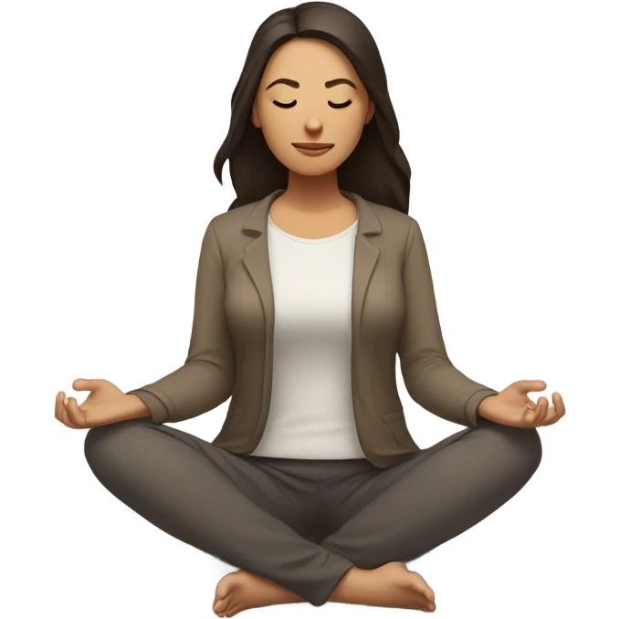 Women brunette meditating  emoji