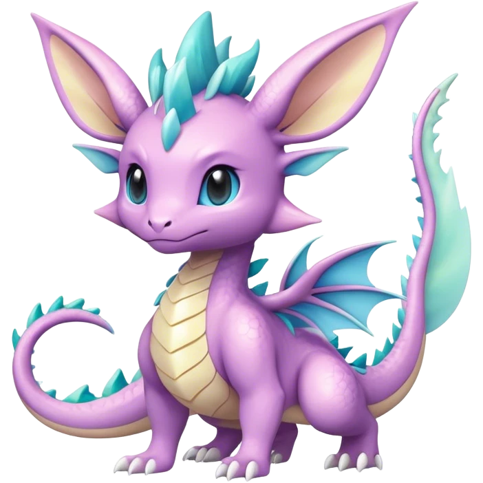 Shiny-Pastel-Eeveelution-Cute-Fakemon-Dragon-Pokémon-fusion full body emoji