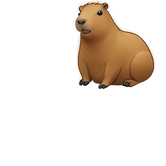 Attractive  cabybara shoots at sun emoji