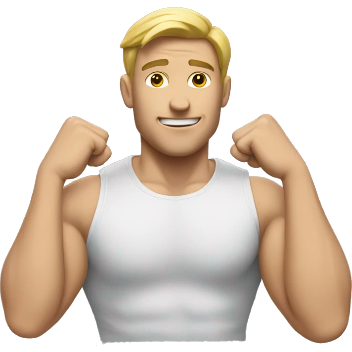 A white guy flexing on Friday  emoji