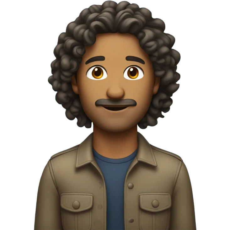 man with olive skin and long curls emoji