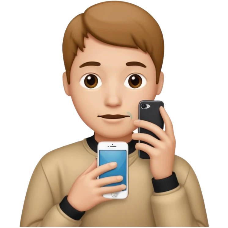 horizontal iphone under the chin emoji