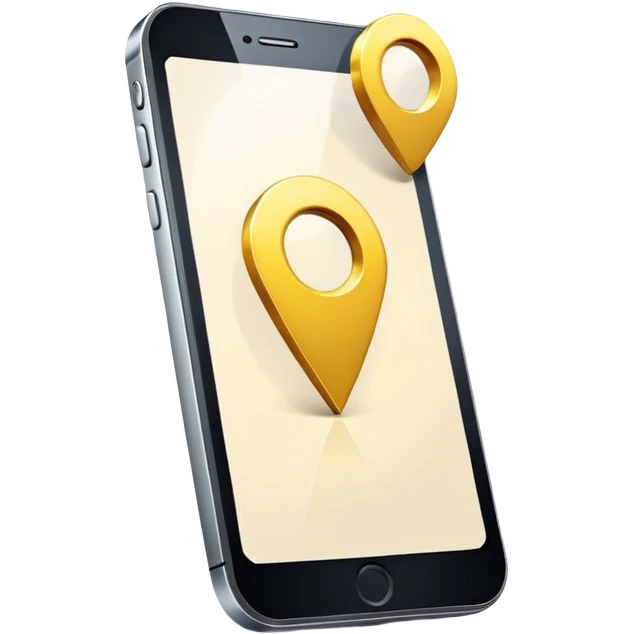 telefono con un pin de ubicacion  emoji