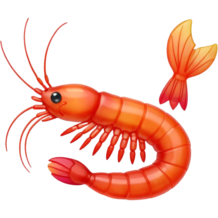 Shrimp made from candy emoji